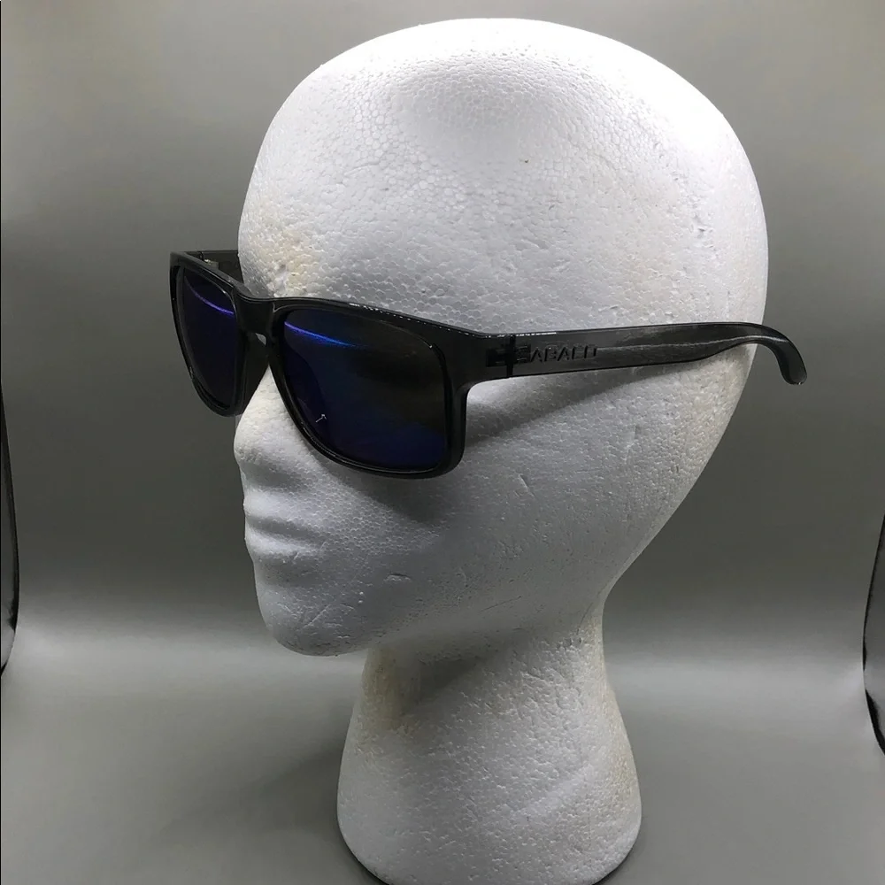 Abaco Dockside Polarized Square Sunglasses Crystal Grey Blue Mirror